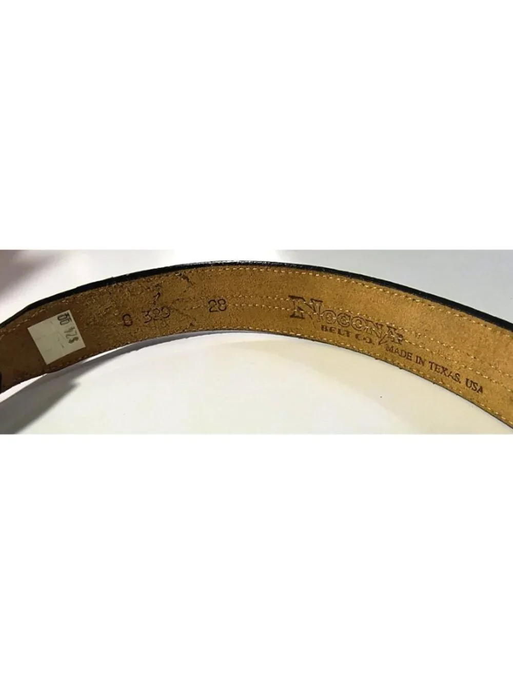 Nocona Leather Belt Texas Flag Design With Star Motif